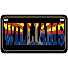 Williams Arizona State Flag Metal License Plate 7" x 4" (MP)
