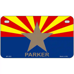 Parker Arizona State Flag Metal License Plate 7" x 4" (MP)