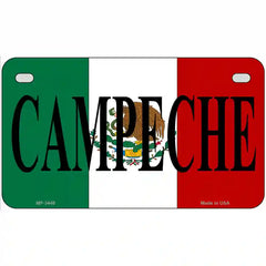Campeche on Mexico Flag Metal Novelty License Plate 7" x 4" (MP)