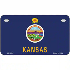 Kansas State Flag Metal License Plate 7" x 4" (MP)