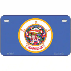 Minnesota State Flag Metal License Plate 7" x 4" (MP)