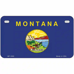 Montana State Flag Metal License Plate 7" x 4" (MP)