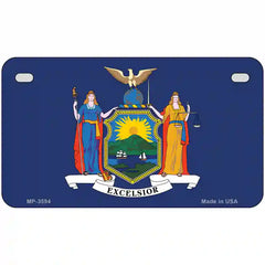 New York State Flag Metal License Plate 7" x 4" (MP)