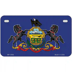 Pennsylvania State Flag Metal License Plate 7" x 4" (MP)