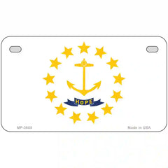 Rhode Island State Flag Metal License Plate 7" x 4" (MP)