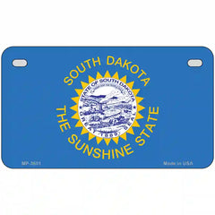 South Dakota State Flag Metal License Plate 7" x 4" (MP)