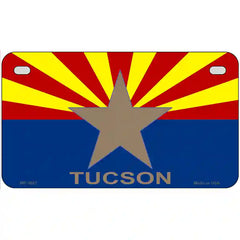 Tucson Arizona State Flag Metal License Plate 7" x 4" (MP)