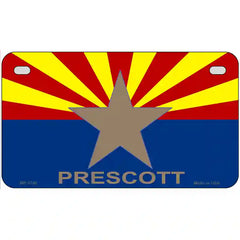Prescott Arizona State Flag Metal License Plate 7" x 4" (MP)