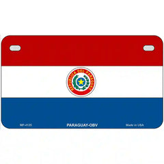 Paraguay-OBV Flag Metal License Plate 7" x 4" (MP)