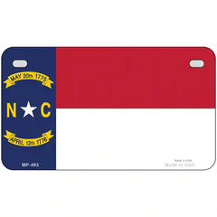 North Carolina State Flag Metal License Plate 7" x 4" (MP)