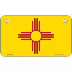 New Mexico State Flag Metal License Plate 7" x 4" (MP)