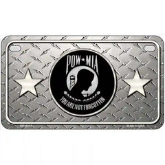 POW MIA Diamond Metal Novelty License Plate 7" x 4" (MP)