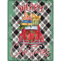 Merry Christmas Car Novelty Metal Parking Sign 9" x 12" (P)