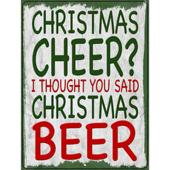 Christmas Beer Novelty Metal Parking Sign 9" x 12" (P)