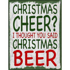 Christmas Beer Novelty Metal Parking Sign 4.5" x 6" (PM)