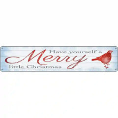 Merry Little Christmas Novelty Metal Street Sign 24" x 5" (ST)