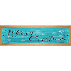 Merry Christmas Blue Novelty Metal Street Sign 19" x 5.5" (WB-K)