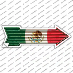 Mexico Flag Corrugated Novelty Arrow Sticker Decal Small