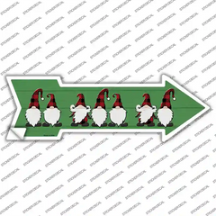 Christmas Gnomes Novelty Arrow Sticker Decal Small