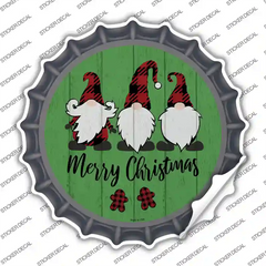 Merry Christmas Gnomes Novelty Bottle Cap Sticker Decal Small