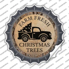 Farm Fresh Christmas Trees Novelty Bottle Cap Sticker Decal Small
