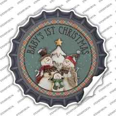 Babys First Christmas Novelty Bottle Cap Sticker Decal Small