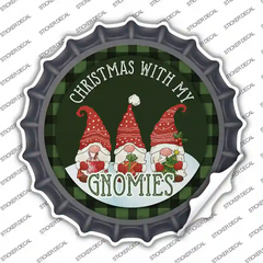 Christmas with my Gnomies Novelty Bottle Cap Sticker Decal Small