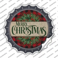 Merry Christmas Red Novelty Bottle Cap Sticker Decal Small