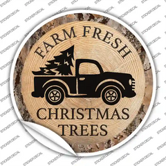 Farm Fresh Christmas Trees Novelty Circle Sticker Decal Small