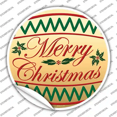 Merry Christmas Novelty Circle Sticker Decal Small