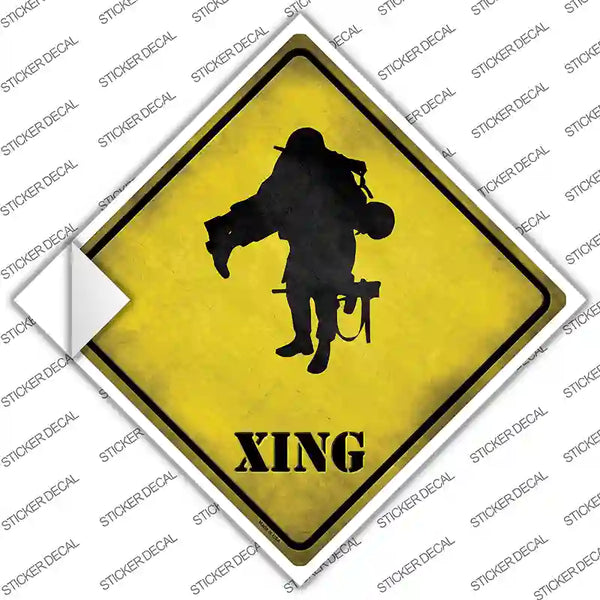 Wounded Solider Sticker Soldier Carrying Wounded Xing Novelty Diamond Sticker Decal – US ...