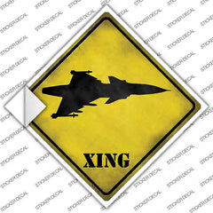 Jet Fighter Xing Novelty Diamond Sticker Decal Small