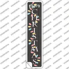 Merry Christmas Lights Black Novelty Narrow Sticker Decal Small