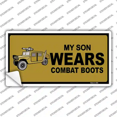 Son Wears Combat Boots Novelty Sticker Decal Small