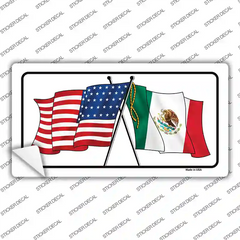 United States Mexico Flag Novelty Sticker Decal Small