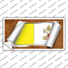 Vatican City Flag Scroll  Sticker Decal Small