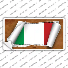 Italy Flag Scroll Novelty Sticker Decal Small