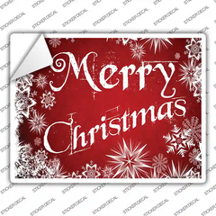 Merry Christmas Red Novelty Rectangle Sticker Decal Small