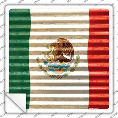 Mexico Flag Novelty Square Sticker Decal Small