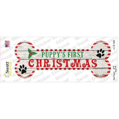 Puppys First Christmas Novelty Bone Sticker Decal Small