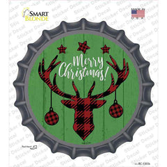 Merry Christmas Reindeer Novelty Bottle Cap Sticker Decal Small