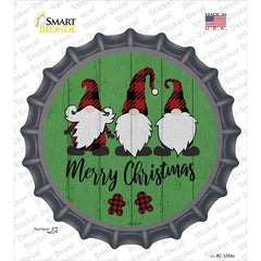 Merry Christmas Gnomes Novelty Bottle Cap Sticker Decal Small