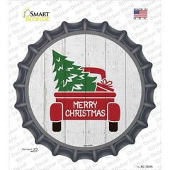 Christmas Tree In Truck Bed Novelty Bottle Cap Sticker Decal Small