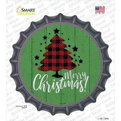 Merry Christmas With Tree Novelty Bottle Cap Sticker Decal Small