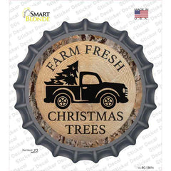 Farm Fresh Christmas Trees Novelty Bottle Cap Sticker Decal Small