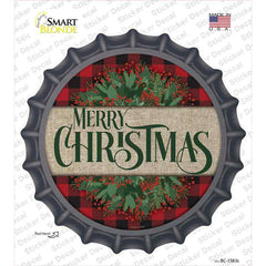 Merry Christmas Red Novelty Bottle Cap Sticker Decal Small