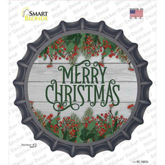 Merry Christmas Green Novelty Bottle Cap Sticker Decal Small