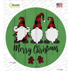 Merry Christmas Gnomes Novelty Circle Sticker Decal Small