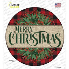 Merry Christmas Red Novelty Circle Sticker Decal Small