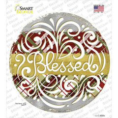 Blessed Christmas Novelty Circle Sticker Decal Small